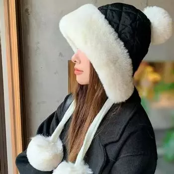 Плюшевая шапка Lei Feng детская осенне-зимняя новая велосипедная плюшевая теплая маленькая утолщенная защитная шапка для ушей Northeast армия зеленый