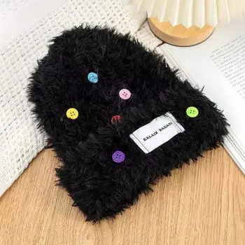 Плюшевая шапка женская осенне-зимняя утолщенная универсальная теплая холодная шапка большая окружность головы показывающая лицо маленькая милая защитная шерстяная шапка с ушками One Size