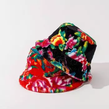 Плюшевая шляпа рыбака для мужчин и женщин, осенне-зимняя шляпа нового стиля, теплая и из искусственного меха кролика в стиле ретро 56-58CM чёрный