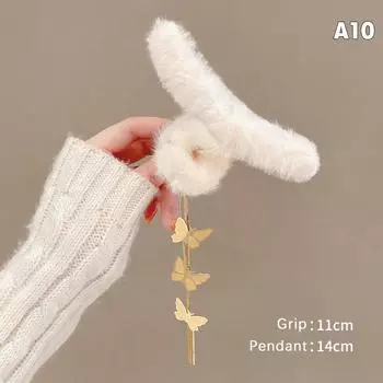 Плюшевая шпилька с кисточкой и когтями, лучшие зажимы для волос для густых волос, женские аксессуары