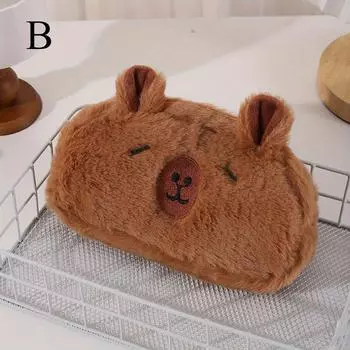 Плюшевая сумка для ручек, симпатичная мультяшная сумка для хранения канцелярских принадлежностей, большая вместительная коробка для канцелярских принадлежностей B