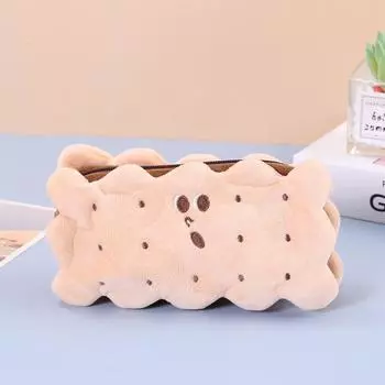 Плюшевая сумка для ручек, сумка-карандаш для сэндвича и печенья, милая большая вместительная студенческая канцелярская сумка розовый