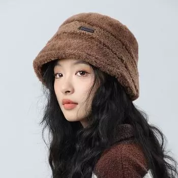 Плюшевая толстая рыболовная шапка осень-зима защита ушей теплая шапка женская плоская верхняя часть шапка для бассейна белый