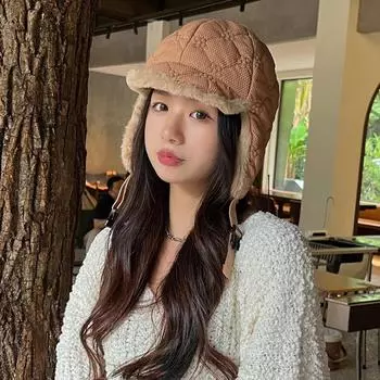 Плюшевая утолщенная женская шапка-бомбер, зимняя ушанка, кепка-ловушка для езды на велосипеде, ветрозащитная, холодная, пуловерная шапка-пилот для мужчин, шапка Leifeng M 54-58cm