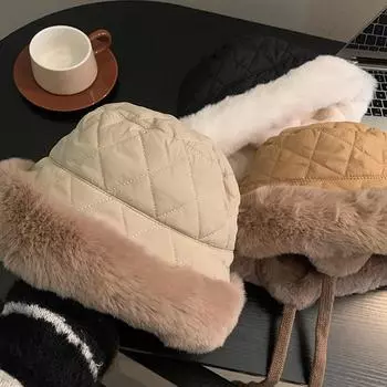 Плюшевая велосипедная панама зимняя утепленная защита ушей от холода рыболовные шапки для снега на открытом воздухе теплая шапка со шнуровкой подарки бежевый