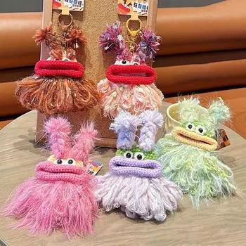 Плюшевая вязаная колбаса плюшевая подвеска в виде рта креативная уродливая кукла органайзер для наушников сумка забавная новинка кулон в виде автомобильного ключа бутик