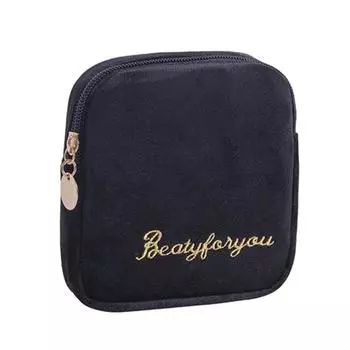 Плюшевая вышивка женская косметика гигиенический кошелек сумка для хранения контейнер розовый