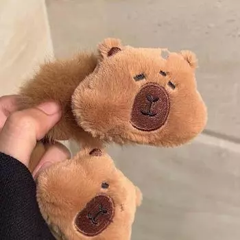 Плюшевая заколка для волос с изображением капибары, чучела, заколка для волос, милые заколки с боковой челкой, заколки для девочек, плюшевые аксессуары для волос