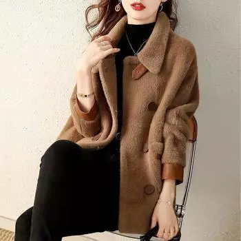 Плюшевая женская осенне-зимняя удобная мягкая модная куртка, универсальные повседневные простые универсальные топы M белый