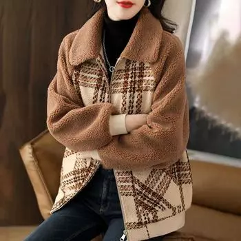 Плюшевая женская осенне-зимняя удобная мягкая модная куртка, универсальные повседневные простые универсальные топы M