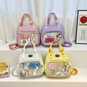 Плюшевая женская сумка, симпатичная сумка для боли, большая вместимость, рюкзак для студентов, одно плечо, через плечо, модный рюкзак из трех предметов розовый