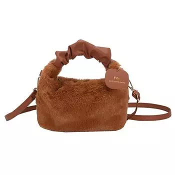 Плюшевая женская сумка-тоут, модная пушистая сумка в виде облака, регулируемая с небольшой подвеской