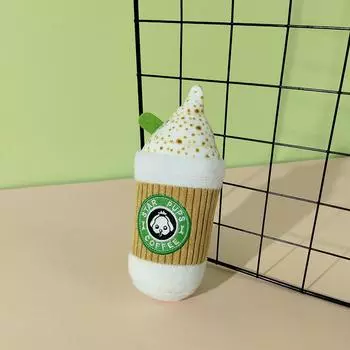 Плюшевая жевательная игрушка для собак и кошек, кофейная чашка, дизайн из флиса, прочная жевательная интерактивная игрушка для моляров для домашних животных, аксессуары для собак