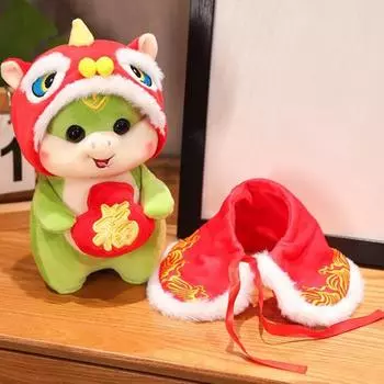 Плюшевая змея 2025 года, плюшевая кукла со съемными частями A красный