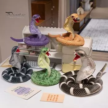 Плюшевая змея кукла игрушка реалистичная мягкая змея фигурка мягкая змея плюшевые игрушки дикие животные игрушка розыгрыш прикол подарок для детей взрослых Small