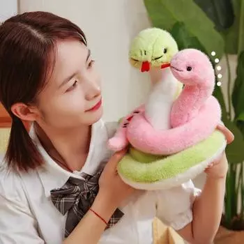 Плюшевая змея, кукла, мягкая игрушка для детей, мягкая плюшевая змея, обнимающаяся змея, плюшевый домашний декор, подарок на день рождения розовый