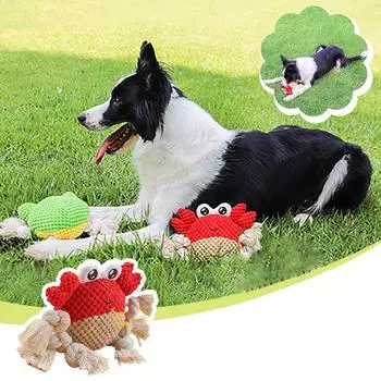 Плюшевая звуковая игрушка для собак, устойчивая к укусам, инструмент для чистки зубов для собак, чтобы уменьшить скуку, когда они одни One Size красный