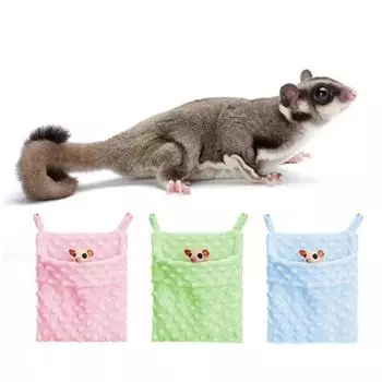 Плюшевое гнездо для хомяка, теплый спальный мешок для хомяка, подвесная кровать для крысы, ёжики зелёный