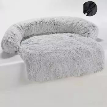 Плюшевое изогнутое одеяло-гнездо для собак и кошек, универсальное двойное использование, подушка-гнездо для домашних животных, диван-кровать XXS: 60 * 50 * 15cm