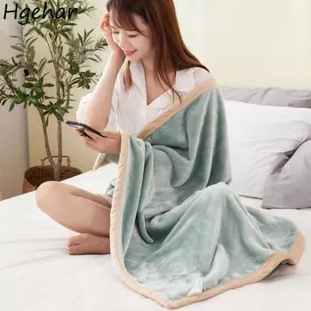 Плюшевое мягкое удобное одеяло для обеда, офиса, наплечник, прочное, простое, теплое, портативное, осеннее, для сна, для кровати, уютное, пушистое 1pcs 75x100cm зелёный