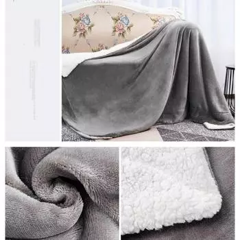 Плюшевое одеяло Sherpa Lamb, утолщенное двухслойное фланелевое одеяло, цельное одеяло, доступное всесезонное длинное одеяло 130x160CM