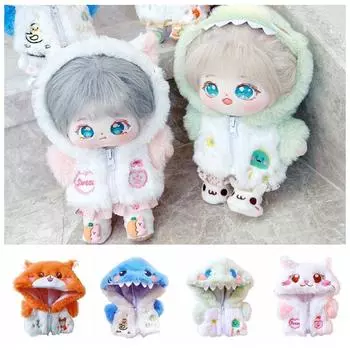 Плюшевое пальто Хлопковая одежда для кукол Одежда для кукол-животных Одежда для плюшевых кукол Аксессуары для кукол розовый