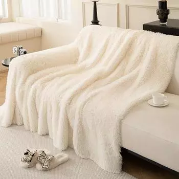 Плюшевое полотенце для дивана, полностью покрывающее ткань, кремовое, против ветра, с защитой от кошачьих когтей, белое одеяло для дивана, высококачественное утолщенное нескользящее полотенце для чехла на диван 172*130cm