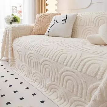 Плюшевое полотенце для дивана с защитой от царапин, универсальное зимнее утолщенное покрывало для дивана, простой современный тканевый чехол для дивана, одеяло 180*130cm