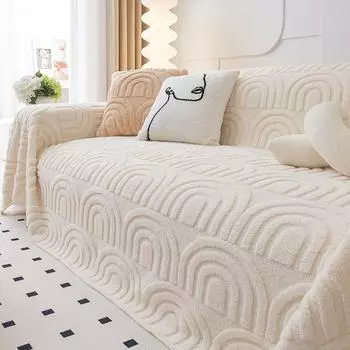 Плюшевое полотенце для дивана с защитой от царапин, универсальный зимний утолщенный чехол для дивана, простой современный тканевый чехол для дивана, одеяло 180*130cm