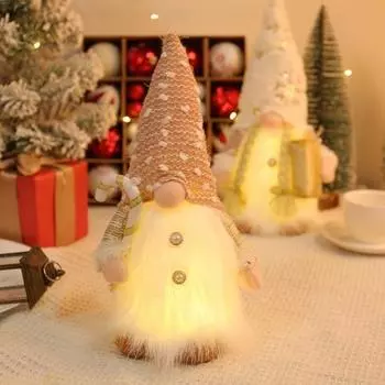 Плюшевые безликие куклы с огнями, сверкающие блестки, праздничный декор, подарок, прекрасный привлекательный орнамент для любителей вина B