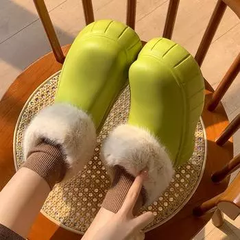 Плюшевые ботильоны на толстой платформе с искусственным мехом, женские водонепроницаемые зимние ботинки, женская модная хлопковая зимняя обувь, Botas 36-37 бежевый