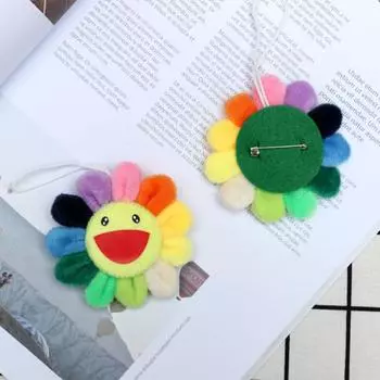 Плюшевые брелки Подсолнух Цветок Автомобильный брелок Брошь Подсолнух Брелок Сумка Подвеска