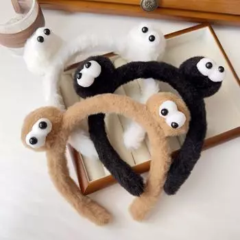 Плюшевые брикеты, повязка для волос, женская повязка на голову под давлением, нескользящая повязка на голову, детская открытка для волос, милый пучок волос, головной убор чёрный