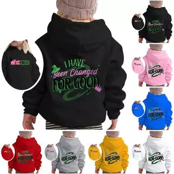 Плюшевые брюки с длинными рукавами, свободный пуловер с капюшоном для детей 160