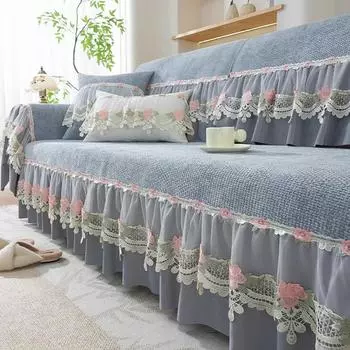 Плюшевые чехлы для диванов, четыре сезона, диванное полотенце, тканевая подушка для сиденья, спинка, полотенце, простой современный чехол для дивана, нескользящий чехол для дивана-кровати 70x70cm 1pcs