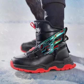 Плюшевые детские хлопковые полусапожки, утепленные, нескользящие детские зимние ботинки, новая зимняя непромокаемая хлопковая обувь для мальчиков