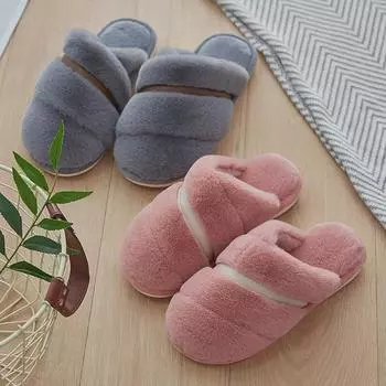 Плюшевые домашние тапочки: Теплая, нескользящая хлопковая обувь для мужчин и женщин — идеально подходит для осени и зимы 36/37 (Suggested for size 35-36 feet)