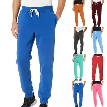 Плюшевые и толстые теплые леггинсы с эластичной резинкой на талии и карманами, повседневные брюки, спортивные штаны L синий