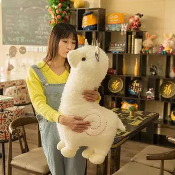 Плюшевые игрушки 28 см, плюшевые игрушки из альпаки 28 см, мягкие хлопковые плюшевые животные, украшения для дома и офиса, для детей, девочек, на день рождения, на Рождество, подарки розовый