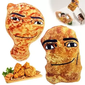 Плюшевые игрушки Chicken Nugget Meme, забавная большая плюшевая подушка в виде куриного блока, симпатичная мягкая игрушка Chicken Nuggets для детей и взрослых