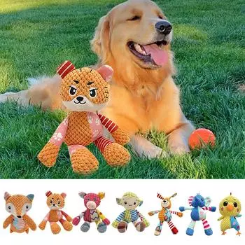 Плюшевые игрушки для собак, жевательные игрушки для домашних животных, скрипучие игрушки с жеванием, прочные плюшевые игрушки для собак, игрушки для прорезывания зубов для щенков One Size