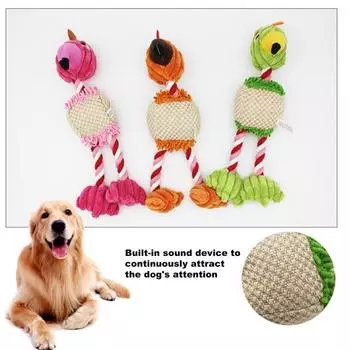 Плюшевые игрушки для жевания, чистка зубов, устойчивый к укусам аксессуар для собак, форма птицы, жевание для дрессировки собак оранжевый