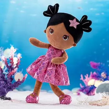 Плюшевые игрушки Подарки для девочек для детей Мягкие игрушки Подарок на день рождения девочки Милая новая модная девочка Тина Рыбья чешуя Серия 30 см розы красного