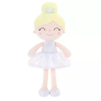 Плюшевые игрушки Подарки для девочек Мягкая кукла для девочки Блестящая корона Белая 30 см для первого подарка на день рождения ребенка