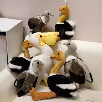 Плюшевые игрушки серии Simulation Bird, пеликан, стервятник, страус, ткань, хлопковый наполнитель, мягкий, приятный на ощупь, хороший подарок 25cm