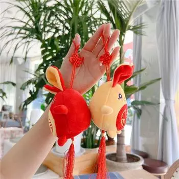 Плюшевые игрушки «Зодиакальный кролик» Плюшевая подвеска «Кролик» Кукла «Благоприятный год рождения» Талисман года Кролика 13cm-G