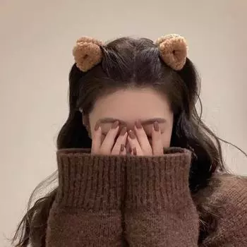 Плюшевые кошачьи уши, челка, коготь для волос, женская боковая заколка, ломкие волосы, маленькая заколка, милая заколка для головы принцессы в виде акулы, заколка для волос, головной убор бежевый