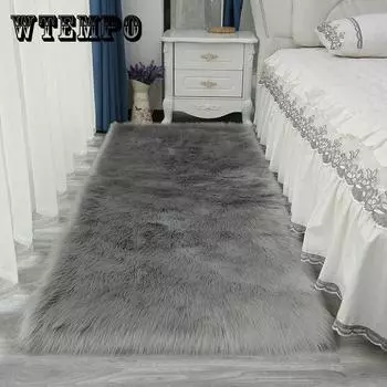 Плюшевые коврики из овчины для спальни, ковер для комнаты, длинные волосы, прикроватный коврик, волосатые белые коврики, красные меховые детские ковры для гостиной 40*40cm