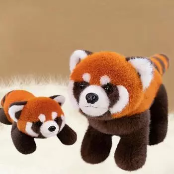 Плюшевые куклы енота, мягкие игрушки, реалистичные рыжие лисы, панды, подушки, мультяшные животные, игрушки, подарок на день рождения, Рождество 45cm Including tail