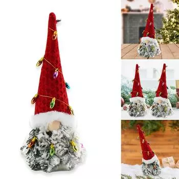 Плюшевые куклы-гномы для пожилых людей, рождественские украшения, шведские томтесы, мягкая игрушка с красочной искусственной гирляндой
